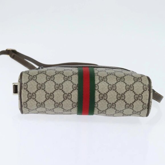 GUCCI GG Supreme Web Sherry Line Shoulder Bag PVC Beige Gold 010 378 Auth 147769 - Picture 9 of 16